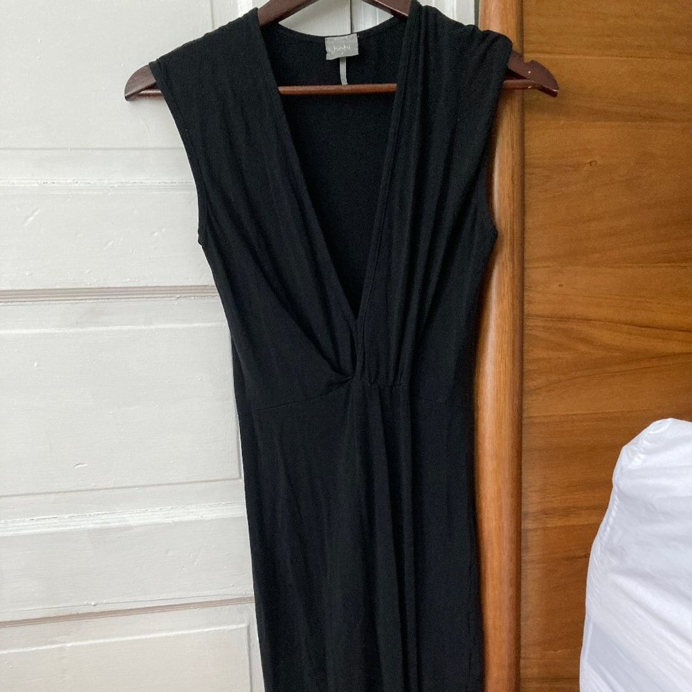 Bobi Modal Deep V Black Dress - Small